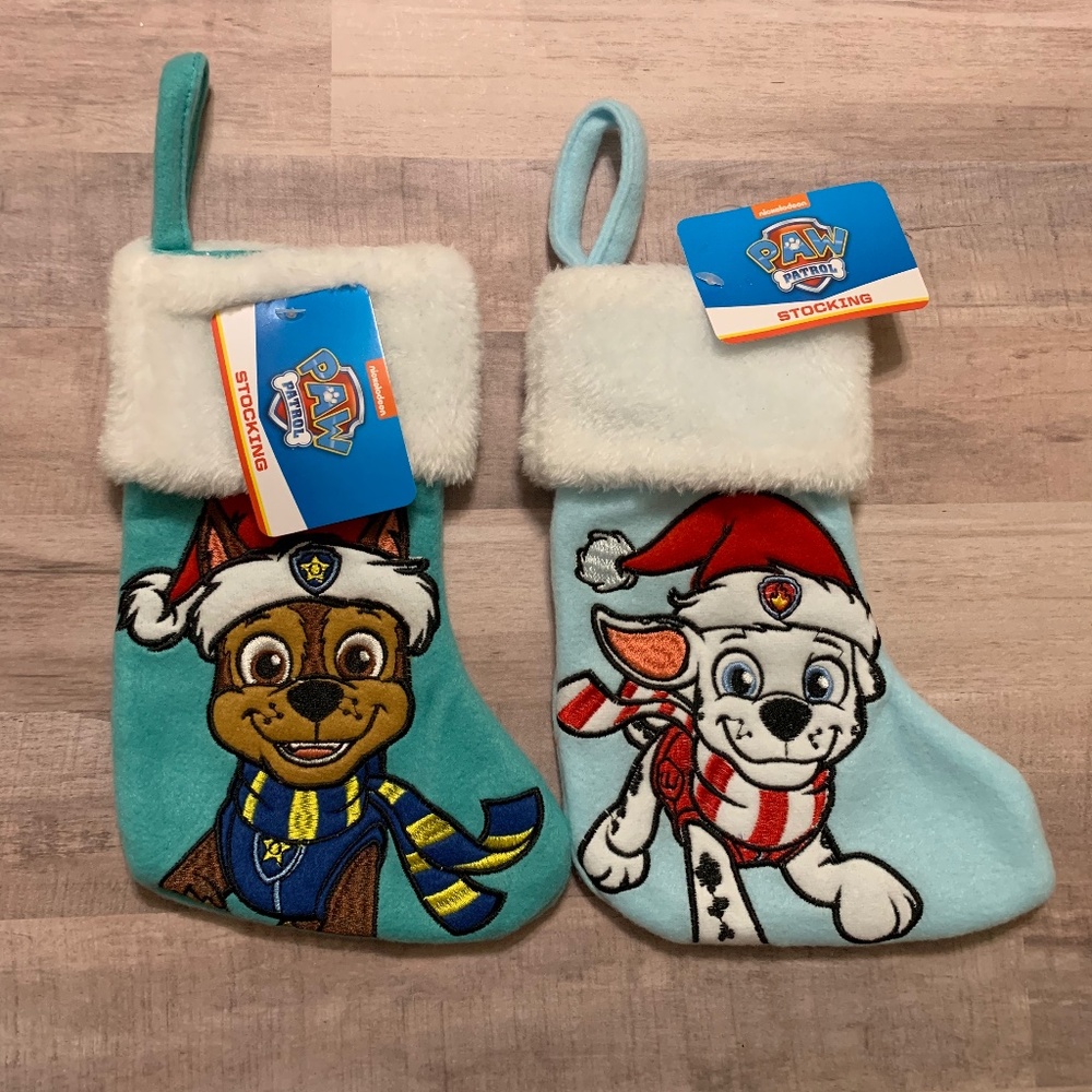 Paw Patrol Miniature Christmas Stockings 2pc NWT